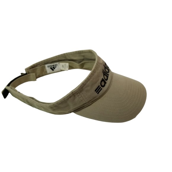Adidas Visor~Khaki w/Black Logo~Size Adjustable~Unisex~Previously Worn - Picture 2 of 7